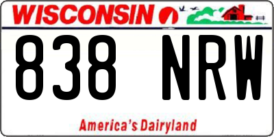 WI license plate 838NRW