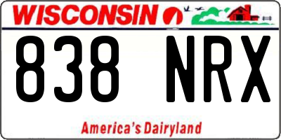 WI license plate 838NRX