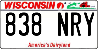 WI license plate 838NRY