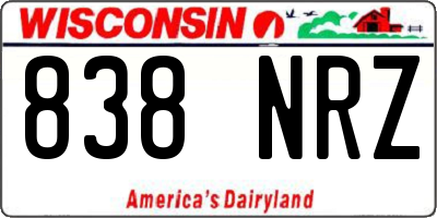 WI license plate 838NRZ
