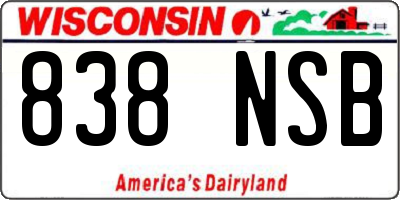 WI license plate 838NSB