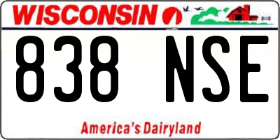WI license plate 838NSE