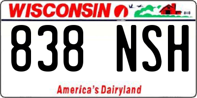 WI license plate 838NSH