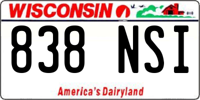 WI license plate 838NSI