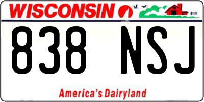 WI license plate 838NSJ