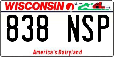 WI license plate 838NSP