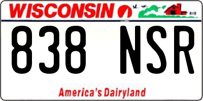 WI license plate 838NSR