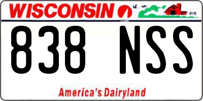WI license plate 838NSS