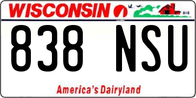 WI license plate 838NSU