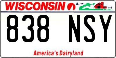 WI license plate 838NSY