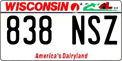 WI license plate 838NSZ