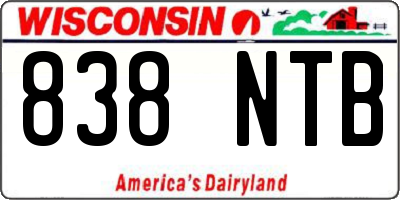 WI license plate 838NTB