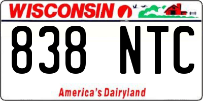 WI license plate 838NTC