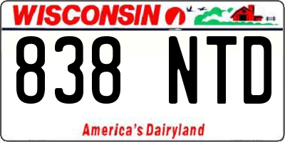 WI license plate 838NTD