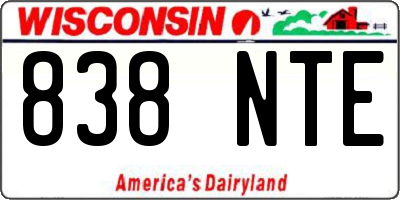 WI license plate 838NTE