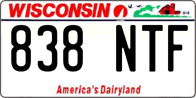 WI license plate 838NTF