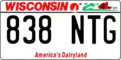 WI license plate 838NTG