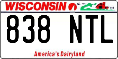 WI license plate 838NTL