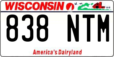 WI license plate 838NTM