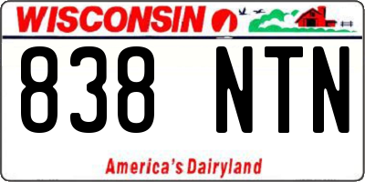 WI license plate 838NTN