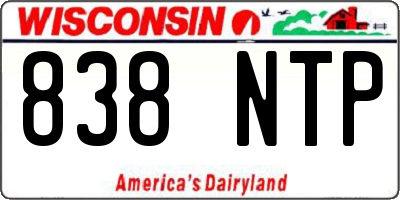 WI license plate 838NTP