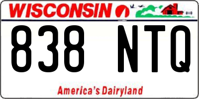 WI license plate 838NTQ