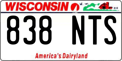 WI license plate 838NTS