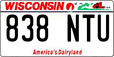 WI license plate 838NTU
