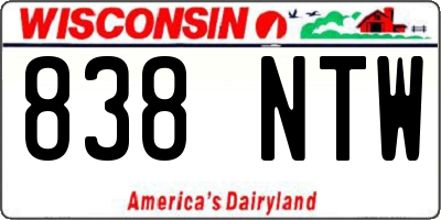 WI license plate 838NTW