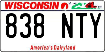 WI license plate 838NTY