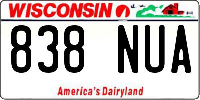 WI license plate 838NUA