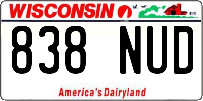 WI license plate 838NUD