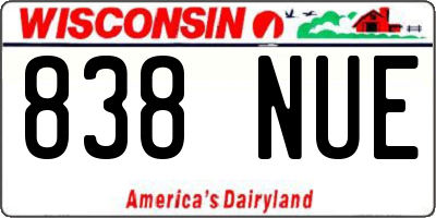 WI license plate 838NUE