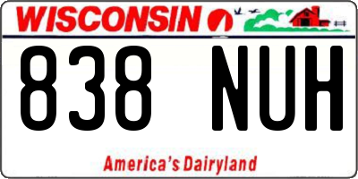WI license plate 838NUH