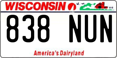 WI license plate 838NUN