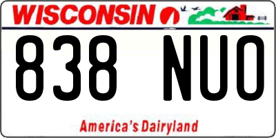 WI license plate 838NUO
