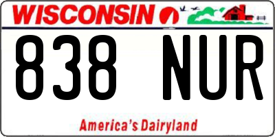 WI license plate 838NUR