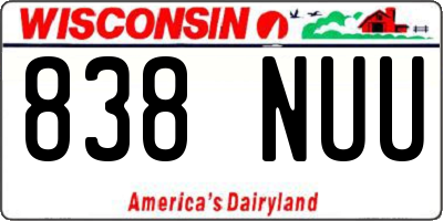 WI license plate 838NUU