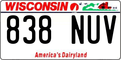 WI license plate 838NUV