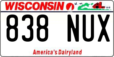 WI license plate 838NUX