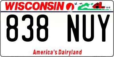 WI license plate 838NUY
