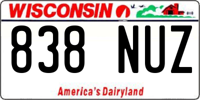 WI license plate 838NUZ