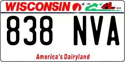 WI license plate 838NVA