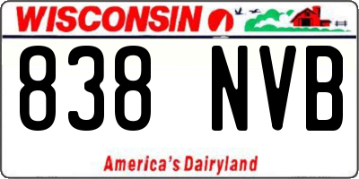 WI license plate 838NVB