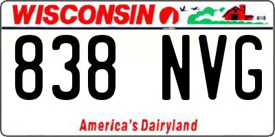 WI license plate 838NVG