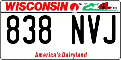 WI license plate 838NVJ