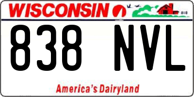 WI license plate 838NVL