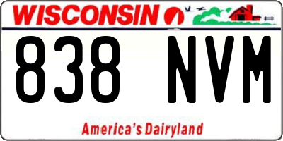 WI license plate 838NVM