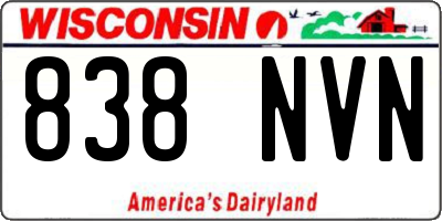 WI license plate 838NVN