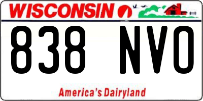 WI license plate 838NVO